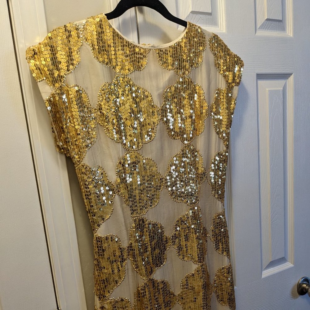 Vintage Gold Sequin Dress